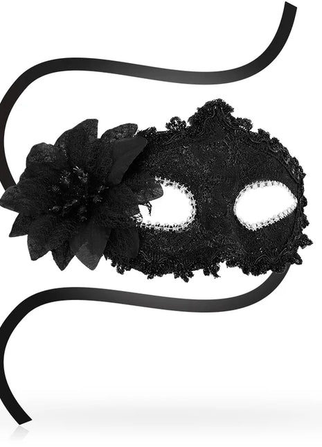 OHMAMA - ANTIZAZ-MASKEN SEITLICHE BLUME IM VENEZIANISCHEN STIL - SCHWARZ - Venezianische Masken