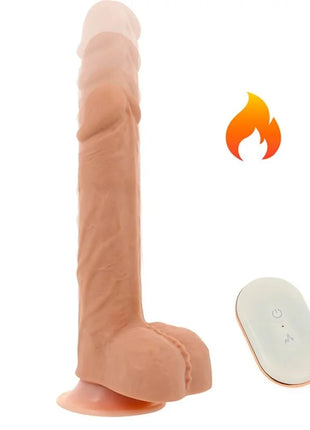 Beiger silikon realistischer männlicher auf und ab dildo mit wärmefunktion und fernbedienung von ohmama