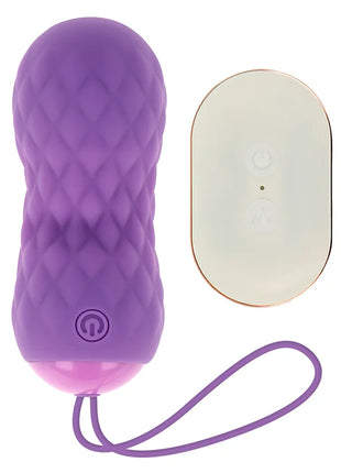 Ohmama fernbedientes ei vibrator mit 7 oszillationsmodi, lila silikon, diamantstruktur und fernbedienung