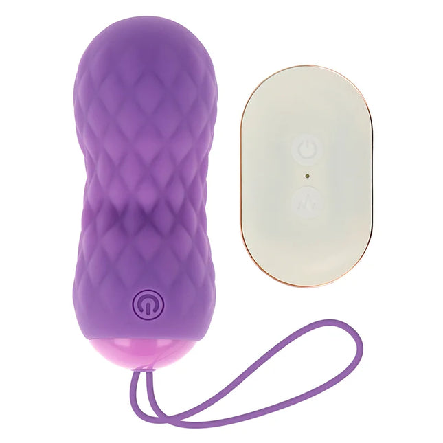 Ohmama fernbedientes ei vibrator mit 7 oszillationsmodi, lila silikon, diamantstruktur und fernbedienung
