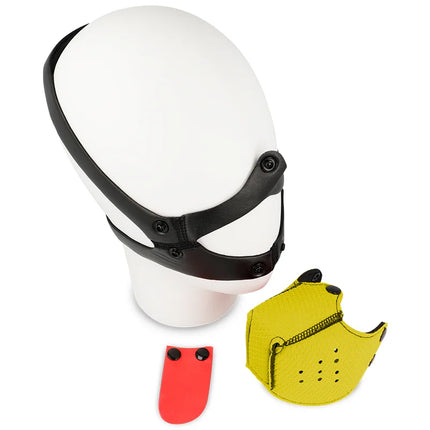 OHMAMA FETISCH HUNDE MAULKORB - GELB - SM-Maulkorb