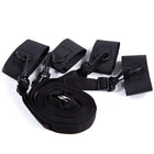 Schwarzes ohmama fetish bondage-fessel set aus nylon mit klettverschlüssen und verstellbaren metallschnallen
