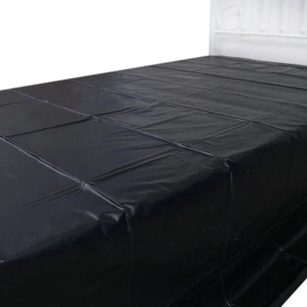 Ohmama fetish einweg pvc blätter schwarze wasserdichte bettlaken mit glänzendem finish und gesteppter naht