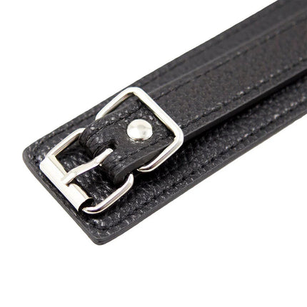 Ohmama fetish halskette mit schwarzen lederband und silberner metallschnalle mit schlangenmuster