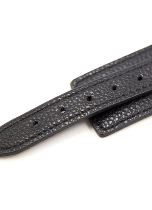 Ohmama fetish schlangenmuster halskette mit schwarzem, strukturiertem lederarmband und präziser steppnaht