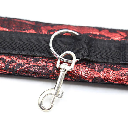 OHMAMA FETISH - HANDSCHELLEN AUS SAMT MIT NYLONBAND - Handschellen für Frauen