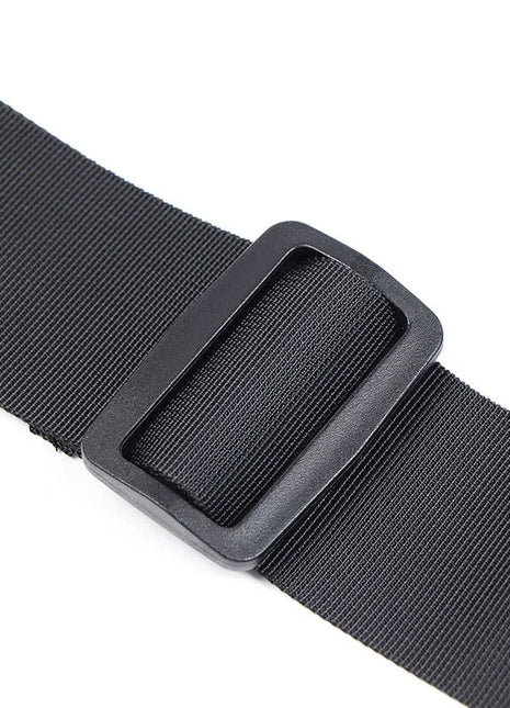Ohmama Fetish schwarze nylon Handschellen mit passender schwarzer Kunststoffschnalle