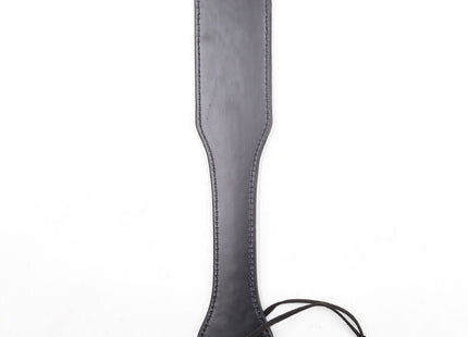 Ohmama fetish herzen paddel aus schwarzem leder mit gesteppter kante und schlaufe am griffende