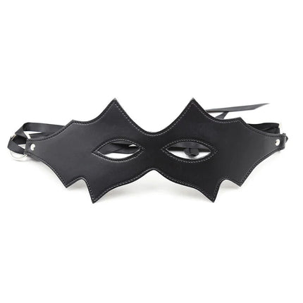 Schwarze katzenmaske aus leder mit nahtkanten und verstellbaren riemen von ohmama fetish