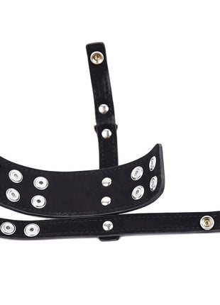 Ohmama fetish leder keuschheitshülle mit schwarzem lederriemen und silbernen druckknöpfen