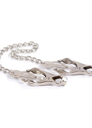Ohmama fetish metallklemmen mit kette silberfarbene metallbrustklemmen mit kette und schrauben
