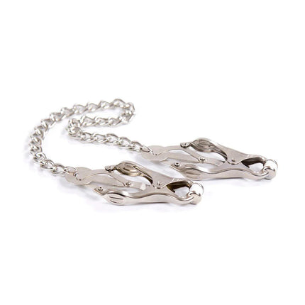 Ohmama fetish metallklemmen mit kette silberfarbene metallbrustklemmen mit kette und schrauben