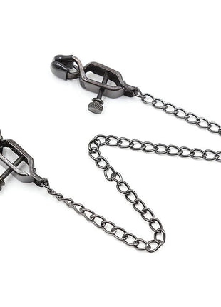 Ohmama fetish metallklemmen mit schwarzer kettenverbindung und verstellbaren schraubmechanismen aus metall