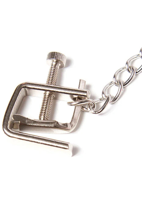 OHMAMA FETISH - METALLSCHRAUBENKLEMMEN MIT KETTE - Nippelklemmen