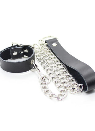 OHMAMA FETISH - PENIS-HALSKETTE UND LEDERARMBAND MIT METALLKETTE - Halskette