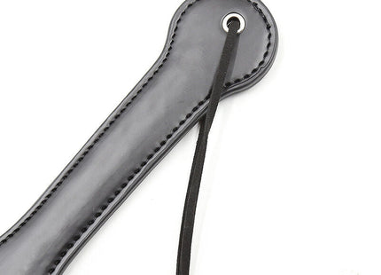 Ohmama fetish pig paddel schwarzes leder mit genähten kanten und schlaufe am griff