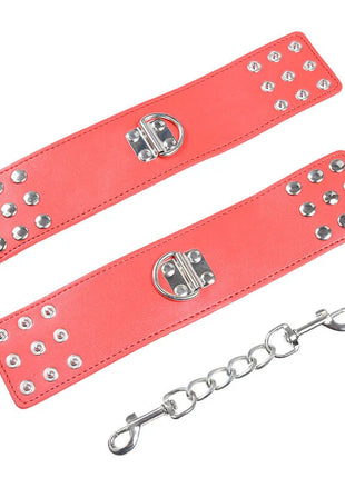 OHMAMA FETISH - ROTE HANDSCHELLEN MIT SCHNAPPVERSCHLUSS - Handschellen für Frauen