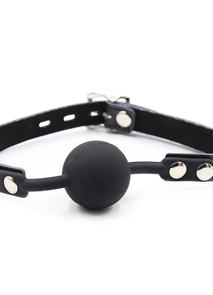 OHMAMA FETISH - SILIKON-BALLGAG MIT LEDERGÜRTEL (VORHÄNGESCHLOSS INKLUSIVE) - Ballgag