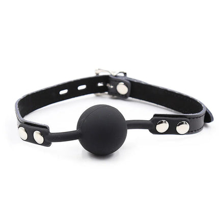 OHMAMA FETISH - SILIKON-BALLGAG MIT LEDERGÜRTEL (VORHÄNGESCHLOSS INKLUSIVE) - Ballgag