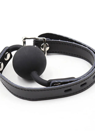 OHMAMA FETISH - SILIKON-BALLGAG MIT LEDERGÜRTEL (VORHÄNGESCHLOSS INKLUSIVE) - Ballgag