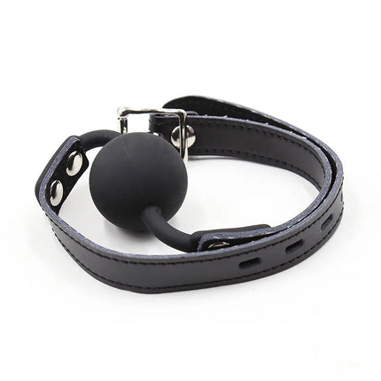 OHMAMA FETISH - SILIKON-BALLGAG MIT LEDERGÜRTEL (VORHÄNGESCHLOSS INKLUSIVE) - Ballgag