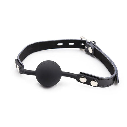 OHMAMA FETISH - SILIKON-BALLGAG MIT LEDERGÜRTEL (VORHÄNGESCHLOSS INKLUSIVE) - Ballgag
