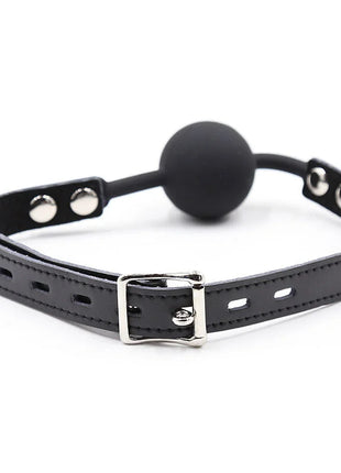 OHMAMA FETISH - SILIKON-BALLGAG MIT LEDERGÜRTEL (VORHÄNGESCHLOSS INKLUSIVE) - Ballgag