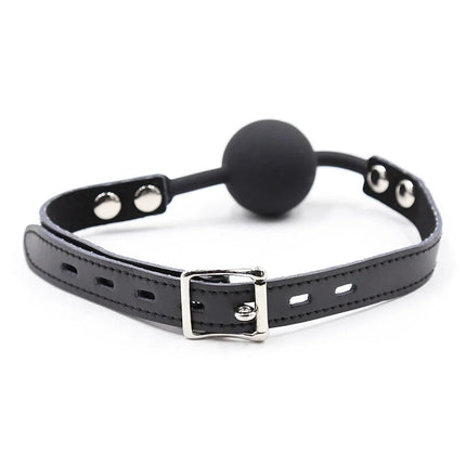 OHMAMA FETISH - SILIKON-BALLGAG MIT LEDERGÜRTEL (VORHÄNGESCHLOSS INKLUSIVE) - Ballgag