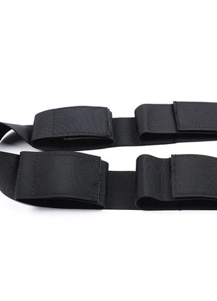 Schwarzer taktischer verstellbarer ohmama fetish spreizer soft bar handgelenkfessel aus nylon mit verstärktem gurt