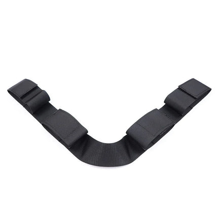 Schwarze ohmama fetish spreizer soft bar handgelenkfessel aus nylon mit verstärkten schlaufen und schnallenverschluss