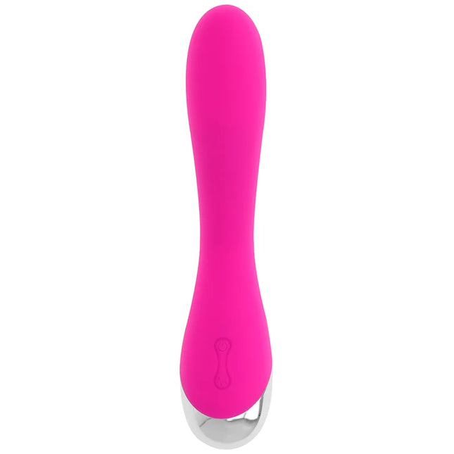 Vibrant pink silikon vibrator ohmama flexibler vibrator g-punkt stimulation 19,5 cm mit ergonomischem design und silberner spitze