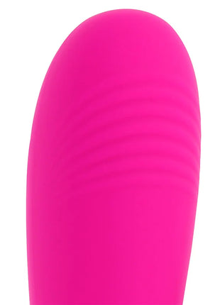 Ohmama flexibler vibrator g-punkt-stimulation 19 cm in pinkem silikon mit dezenten horizontalen rillen