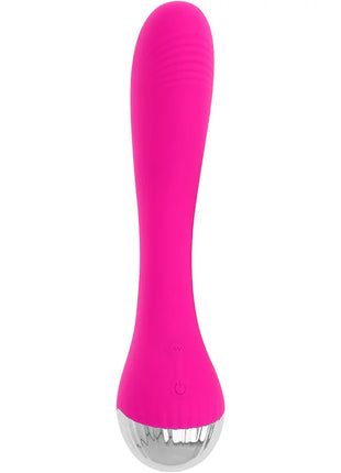 Ohmama flexibler vibratore g-punkt-stimulation 19 cm pink silikon mit silberner metallspitze