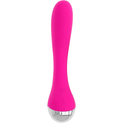 Ohmama flexibler vibratore g-punkt-stimulation 19 cm pink silikon mit silberner metallspitze