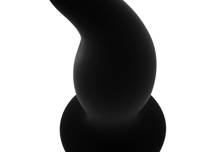 Ohmama gebogener silikon-analplug p-punkt 12 cm in schwarz mit glattem, gebogenem design und abgerundetem boden