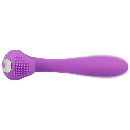 Ohmama gy-klitorpunktstimulator violetter silikon vibrator mit strukturiertem griff und silberner steuerungstaste
