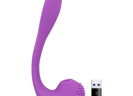Purple silicone klitorisstimulator ohmama gy-klitorispunktstimulator mit gebogenem griff und usb-ladekabel