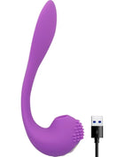 Purple silicone klitorisstimulator ohmama gy-klitorispunktstimulator mit gebogenem griff und usb-ladekabel