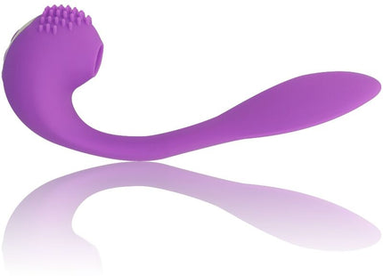 Ohmama gy-klitorstimulation silikontoy in lila mit gebogenem griff und gerundetem kopf mit kleinen erhöhten noppen