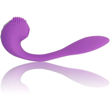 Ohmama gy-klitorstimulation silikontoy in lila mit gebogenem griff und gerundetem kopf mit kleinen erhöhten noppen