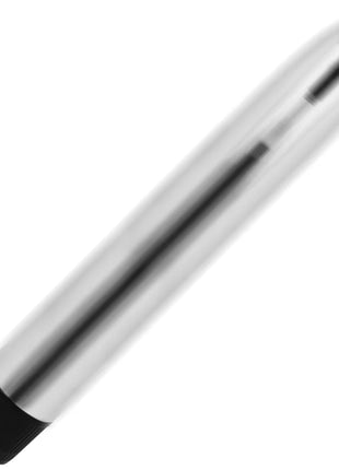 Ohmama klassischer silbervibrator 17,5 cm silber metallisch zylindrisch mit schwarzer strukturierter kappe