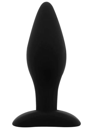 Schwarzer silikon-analstecker ohmama klassischer tapered design mit breiter basis größe l 12 cm