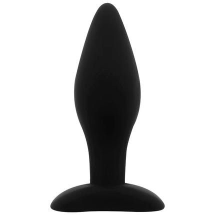 Schwarzer silikon-analstecker ohmama klassischer tapered design mit breiter basis größe l 12 cm