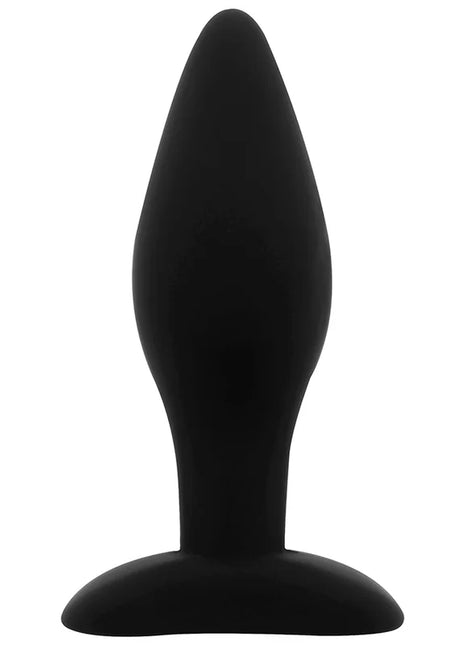 Schwarzer silikon-analstecker ohmama klassischer tapered design mit breiter basis größe l 12 cm