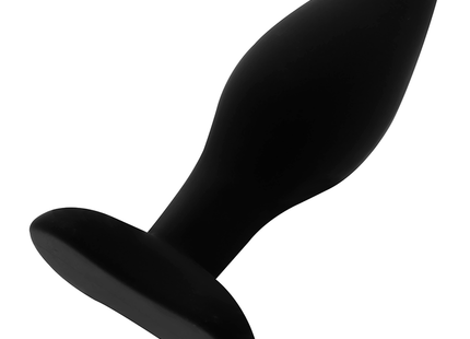 Ohmama klassischer silikon-analstecker in schwarz mit glattem, konischem design und abgerundetem sockel größe l 12 cm