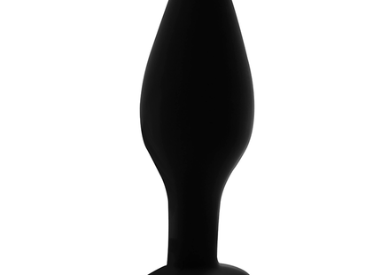 Ohmama klassischer silikon-analstecker größe m 10,2 cm mit schwarzem, tropfenförmigem kopf und breiter basis