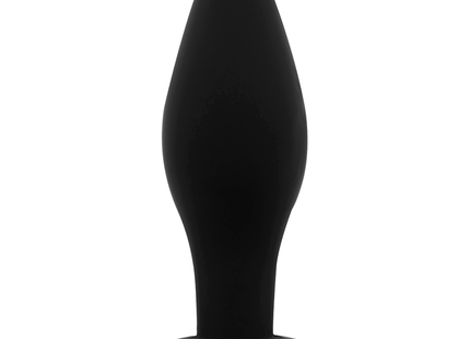 Ohmama klassischer silikon-analstecker größe s schwarz mit langer spitz zulaufender form und stabilem breitem sockel