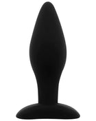 Ohmama klassischer silikon-analstecker größe s schwarz mit langer spitz zulaufender form und stabilem breitem sockel