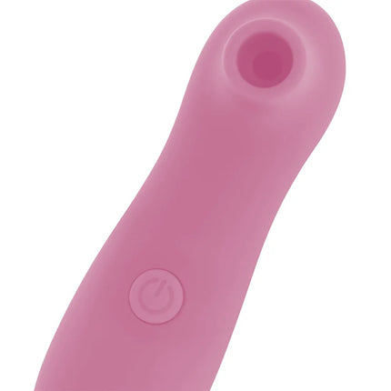 Ohmama klitoris-stimulator aus rosa silikon mit abgerundetem kopf und powerknopf für 10 geschwindigkeiten