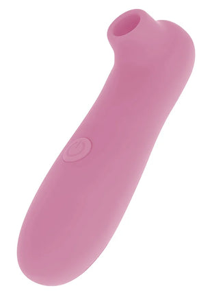 Rosa silicone klitoris-stimulator ohmama mit rundem griff und gebogenem aufsatz 10 geschwindigkeiten